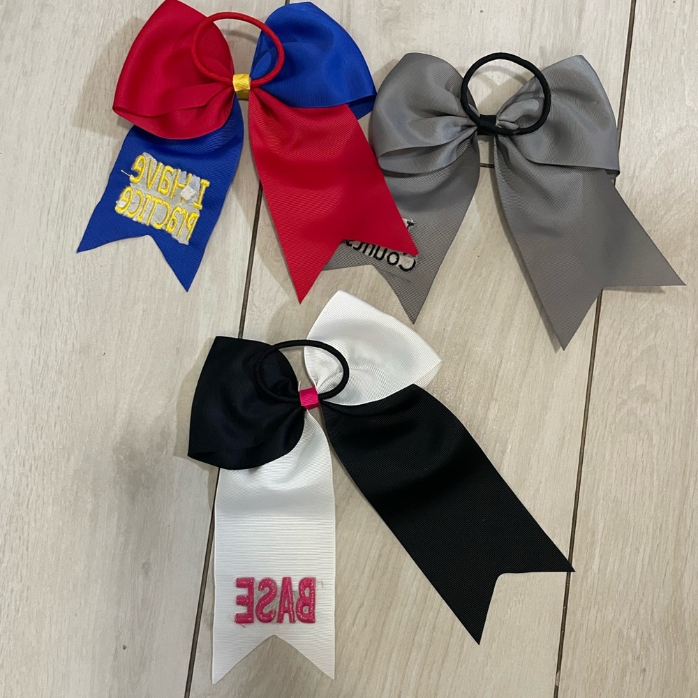 Colorful Cheer Hair Bows Set